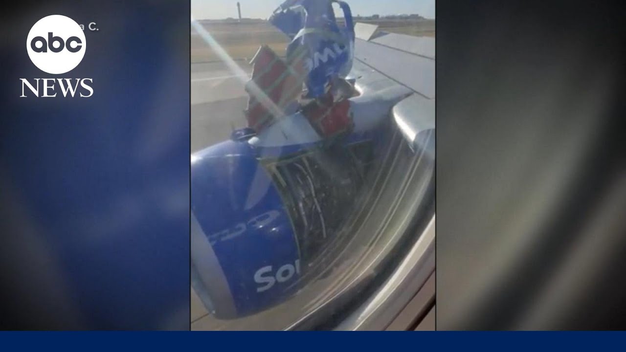 Engine cover of Southwest plane detaches after takeoff - Main Stream Videos