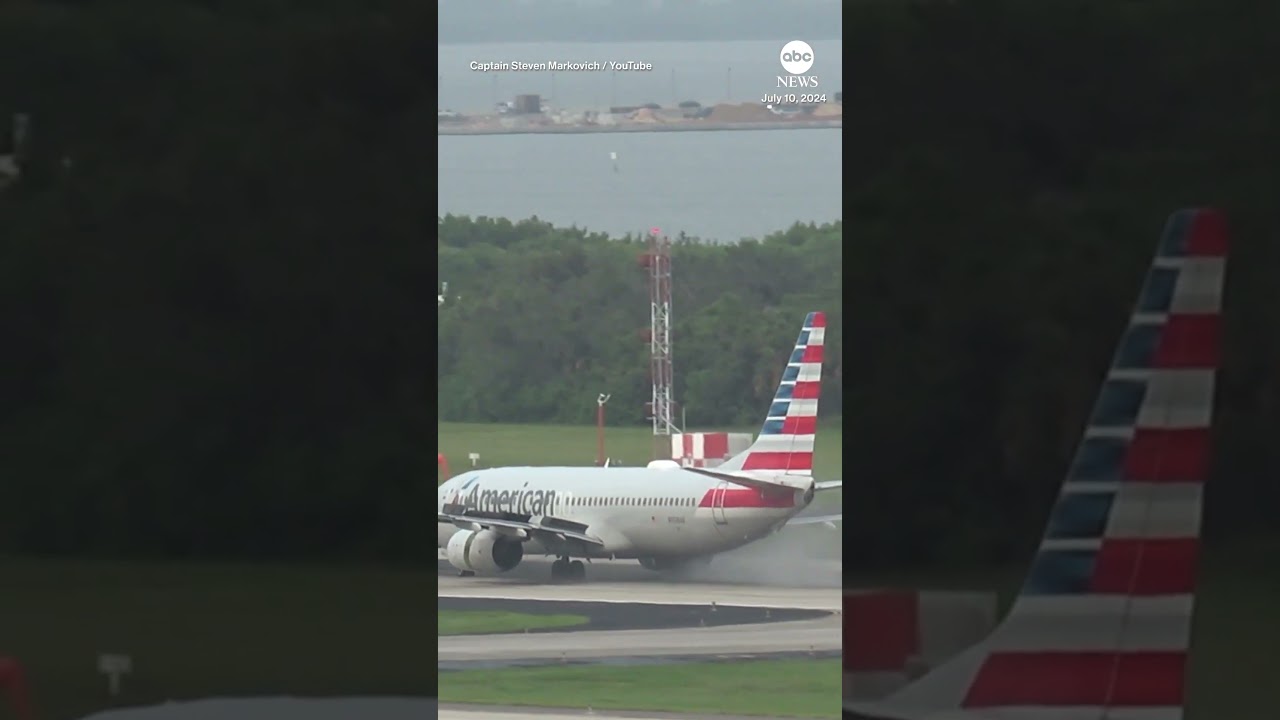 American Airlines plane blows tire during takeoff from Tampa airport ...