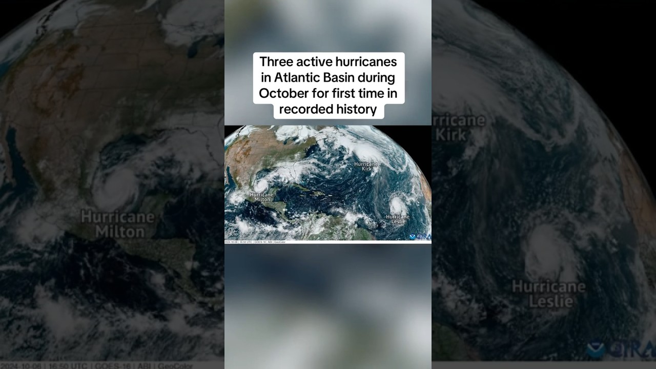 3 active hurricanes in Atlantic Basin for first time in recorded